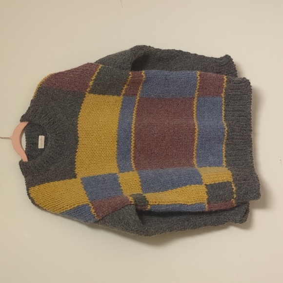 Custom Patchwork Fisherman Style Knit Crewneck Size Medium/Large - Picture 10 of 17